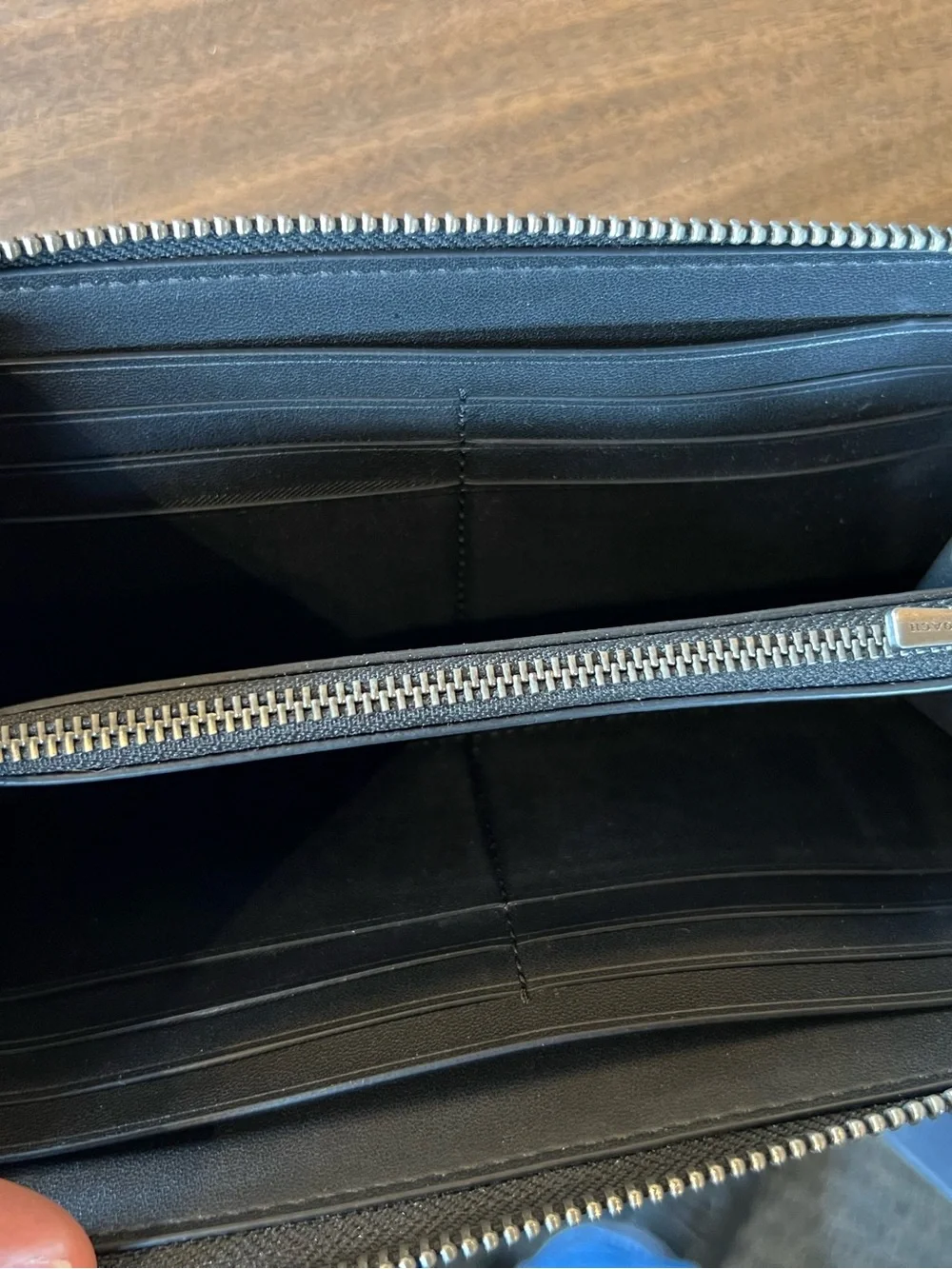 Coach Black Embossed Leather Clutch